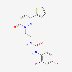 molecular formula C17H14F2N4O2S B6534741 1-(2,4-difluorophenyl)-3-{2-[6-oxo-3-(thiophen-2-yl)-1,6-dihydropyridazin-1-yl]ethyl}urea CAS No. 1049225-61-7