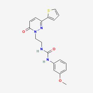 molecular formula C18H18N4O3S B6534747 1-(3-methoxyphenyl)-3-{2-[6-oxo-3-(thiophen-2-yl)-1,6-dihydropyridazin-1-yl]ethyl}urea CAS No. 1021214-48-1