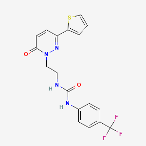 3-{2-[6-oxo-3-(thiophen-2-yl)-1,6-dihydropyridazin-1-yl]ethyl}-1-[4-(trifluoromethyl)phenyl]urea