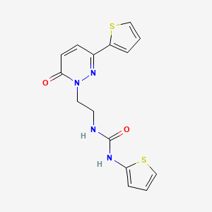 molecular formula C15H14N4O2S2 B6534787 1-{2-[6-oxo-3-(thiophen-2-yl)-1,6-dihydropyridazin-1-yl]ethyl}-3-(thiophen-2-yl)urea CAS No. 1049226-60-9