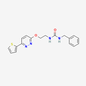 molecular formula C18H18N4O2S B6534793 1-benzyl-3-(2-{[6-(thiophen-2-yl)pyridazin-3-yl]oxy}ethyl)urea CAS No. 1021250-62-3