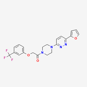 molecular formula C21H19F3N4O3 B6534803 1-{4-[6-(furan-2-yl)pyridazin-3-yl]piperazin-1-yl}-2-[3-(trifluoromethyl)phenoxy]ethan-1-one CAS No. 1049285-06-4