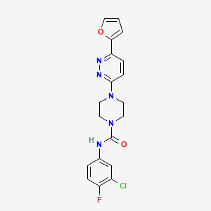 molecular formula C19H17ClFN5O2 B6534831 N-(3-chloro-4-fluorophenyl)-4-[6-(furan-2-yl)pyridazin-3-yl]piperazine-1-carboxamide CAS No. 1049264-56-3