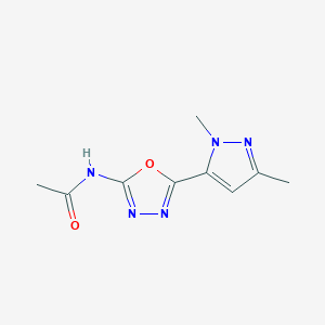 molecular formula C9H11N5O2 B6534875 N-[5-(1,3-dimethyl-1H-pyrazol-5-yl)-1,3,4-oxadiazol-2-yl]acetamide CAS No. 1172731-08-6