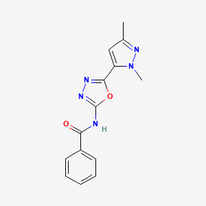 N-[5-(1,3-dimethyl-1H-pyrazol-5-yl)-1,3,4-oxadiazol-2-yl]benzamide
