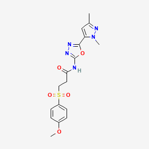 N-[5-(1,3-dimethyl-1H-pyrazol-5-yl)-1,3,4-oxadiazol-2-yl]-3-(4-methoxybenzenesulfonyl)propanamide