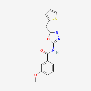 3-methoxy-N-{5-[(thiophen-2-yl)methyl]-1,3,4-oxadiazol-2-yl}benzamide