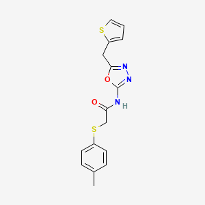 molecular formula C16H15N3O2S2 B6535167 2-[(4-methylphenyl)sulfanyl]-N-{5-[(thiophen-2-yl)methyl]-1,3,4-oxadiazol-2-yl}acetamide CAS No. 1049243-58-4