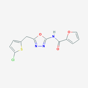 molecular formula C12H8ClN3O3S B6535203 N-{5-[(5-chlorothiophen-2-yl)methyl]-1,3,4-oxadiazol-2-yl}furan-2-carboxamide CAS No. 1049176-23-9