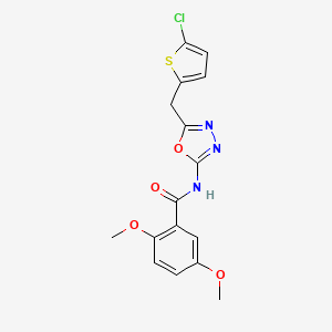 molecular formula C16H14ClN3O4S B6535239 N-{5-[(5-chlorothiophen-2-yl)methyl]-1,3,4-oxadiazol-2-yl}-2,5-dimethoxybenzamide CAS No. 1021263-44-4