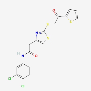 N-(3,4-dichlorophenyl)-2-(2-{[2-oxo-2-(thiophen-2-yl)ethyl]sulfanyl}-1,3-thiazol-4-yl)acetamide