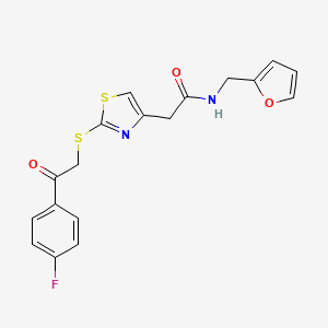 molecular formula C18H15FN2O3S2 B6535273 2-(2-{[2-(4-fluorophenyl)-2-oxoethyl]sulfanyl}-1,3-thiazol-4-yl)-N-[(furan-2-yl)methyl]acetamide CAS No. 1040638-51-4