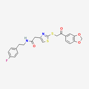 2-(2-{[2-(2H-1,3-benzodioxol-5-yl)-2-oxoethyl]sulfanyl}-1,3-thiazol-4-yl)-N-[2-(4-fluorophenyl)ethyl]acetamide