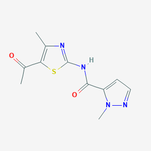 molecular formula C11H12N4O2S B6535323 N-(5-acetyl-4-methyl-1,3-thiazol-2-yl)-1-methyl-1H-pyrazole-5-carboxamide CAS No. 1171408-26-6