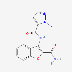 molecular formula C14H12N4O3 B6535330 N-(2-carbamoyl-1-benzofuran-3-yl)-1-methyl-1H-pyrazole-5-carboxamide CAS No. 1170930-52-5