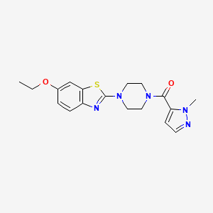 molecular formula C18H21N5O2S B6535349 6-ethoxy-2-[4-(1-methyl-1H-pyrazole-5-carbonyl)piperazin-1-yl]-1,3-benzothiazole CAS No. 1170104-12-7