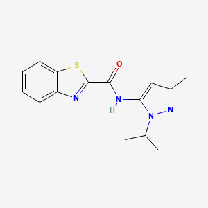 molecular formula C15H16N4OS B6535410 N-[3-methyl-1-(propan-2-yl)-1H-pyrazol-5-yl]-1,3-benzothiazole-2-carboxamide CAS No. 1172074-51-9