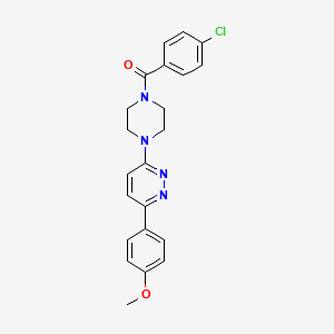 molecular formula C22H21ClN4O2 B6535453 3-[4-(4-chlorobenzoyl)piperazin-1-yl]-6-(4-methoxyphenyl)pyridazine CAS No. 1049274-09-0