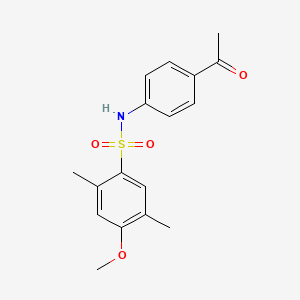 molecular formula C17H19NO4S B6535464 N-(4-acetylphenyl)-4-methoxy-2,5-dimethylbenzene-1-sulfonamide CAS No. 2419612-94-3