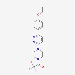 molecular formula C18H19F3N4O2 B6535465 1-{4-[6-(4-ethoxyphenyl)pyridazin-3-yl]piperazin-1-yl}-2,2,2-trifluoroethan-1-one CAS No. 1040639-74-4