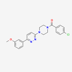 molecular formula C22H21ClN4O2 B6535494 3-[4-(4-chlorobenzoyl)piperazin-1-yl]-6-(3-methoxyphenyl)pyridazine CAS No. 1049342-72-4