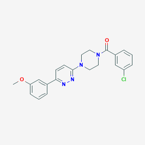 molecular formula C22H21ClN4O2 B6535500 3-[4-(3-chlorobenzoyl)piperazin-1-yl]-6-(3-methoxyphenyl)pyridazine CAS No. 1049294-19-0
