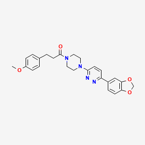 molecular formula C25H26N4O4 B6535507 1-{4-[6-(2H-1,3-benzodioxol-5-yl)pyridazin-3-yl]piperazin-1-yl}-3-(4-methoxyphenyl)propan-1-one CAS No. 1049310-30-6