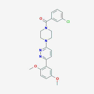 molecular formula C23H23ClN4O3 B6535510 3-[4-(3-chlorobenzoyl)piperazin-1-yl]-6-(2,5-dimethoxyphenyl)pyridazine CAS No. 1049332-51-5