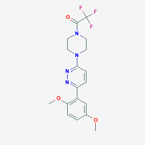 molecular formula C18H19F3N4O3 B6535514 1-{4-[6-(2,5-dimethoxyphenyl)pyridazin-3-yl]piperazin-1-yl}-2,2,2-trifluoroethan-1-one CAS No. 1040641-16-4