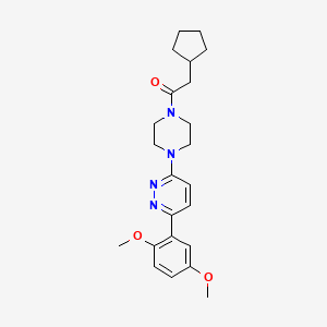 molecular formula C23H30N4O3 B6535522 2-cyclopentyl-1-{4-[6-(2,5-dimethoxyphenyl)pyridazin-3-yl]piperazin-1-yl}ethan-1-one CAS No. 1049308-16-8