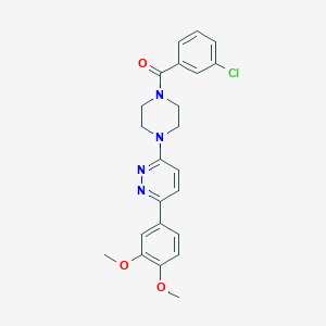 molecular formula C23H23ClN4O3 B6535525 3-[4-(3-chlorobenzoyl)piperazin-1-yl]-6-(3,4-dimethoxyphenyl)pyridazine CAS No. 1049315-00-5