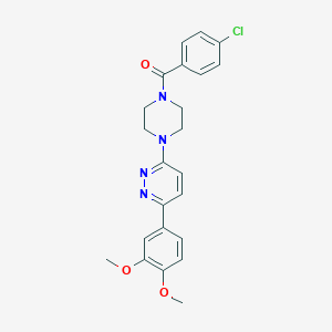 molecular formula C23H23ClN4O3 B6535533 3-[4-(4-chlorobenzoyl)piperazin-1-yl]-6-(3,4-dimethoxyphenyl)pyridazine CAS No. 1049314-92-2