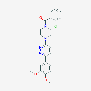 molecular formula C23H23ClN4O3 B6535535 3-[4-(2-chlorobenzoyl)piperazin-1-yl]-6-(3,4-dimethoxyphenyl)pyridazine CAS No. 1049314-84-2