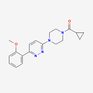 molecular formula C19H22N4O2 B6535567 3-(4-cyclopropanecarbonylpiperazin-1-yl)-6-(2-methoxyphenyl)pyridazine CAS No. 1049335-94-5