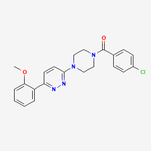 molecular formula C22H21ClN4O2 B6535572 3-[4-(4-chlorobenzoyl)piperazin-1-yl]-6-(2-methoxyphenyl)pyridazine CAS No. 1049337-20-3