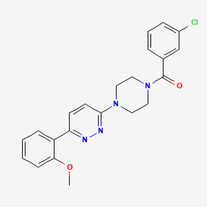 molecular formula C22H21ClN4O2 B6535576 3-[4-(3-chlorobenzoyl)piperazin-1-yl]-6-(2-methoxyphenyl)pyridazine CAS No. 1049337-25-8