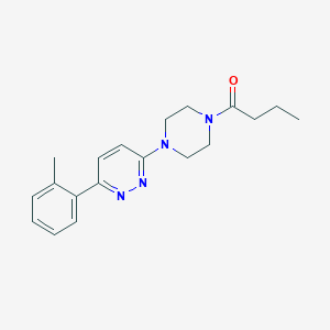 molecular formula C19H24N4O B6535607 1-{4-[6-(2-methylphenyl)pyridazin-3-yl]piperazin-1-yl}butan-1-one CAS No. 1021256-53-0