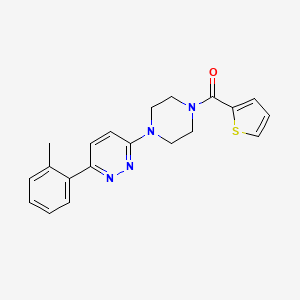 molecular formula C20H20N4OS B6535639 3-(2-methylphenyl)-6-[4-(thiophene-2-carbonyl)piperazin-1-yl]pyridazine CAS No. 1021256-65-4