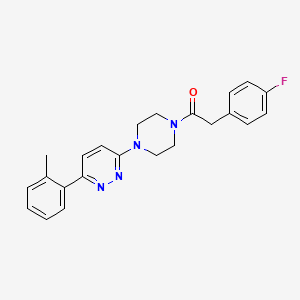 molecular formula C23H23FN4O B6535646 2-(4-fluorophenyl)-1-{4-[6-(2-methylphenyl)pyridazin-3-yl]piperazin-1-yl}ethan-1-one CAS No. 1021230-25-0
