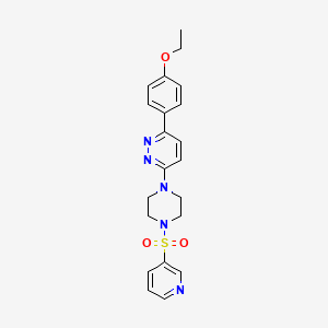 molecular formula C21H23N5O3S B6535662 3-(4-ethoxyphenyl)-6-[4-(pyridine-3-sulfonyl)piperazin-1-yl]pyridazine CAS No. 1040641-69-7