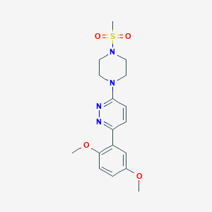 molecular formula C17H22N4O4S B6535666 3-(2,5-dimethoxyphenyl)-6-(4-methanesulfonylpiperazin-1-yl)pyridazine CAS No. 1040641-84-6