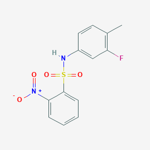 molecular formula C13H11FN2O4S B6535676 N-(3-fluoro-4-methylphenyl)-2-nitrobenzene-1-sulfonamide CAS No. 902712-19-0