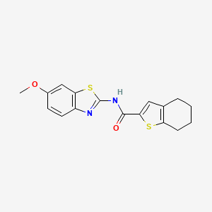 molecular formula C17H16N2O2S2 B6535679 N-(6-methoxy-1,3-benzothiazol-2-yl)-4,5,6,7-tetrahydro-1-benzothiophene-2-carboxamide CAS No. 6066-21-3