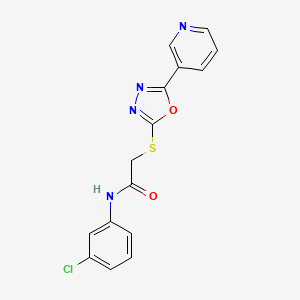 molecular formula C15H11ClN4O2S B6535722 N-(3-chlorophenyl)-2-{[5-(pyridin-3-yl)-1,3,4-oxadiazol-2-yl]sulfanyl}acetamide CAS No. 332358-18-6