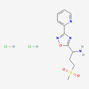 molecular formula C11H16Cl2N4O3S B6535754 3-methanesulfonyl-1-[3-(pyridin-2-yl)-1,2,4-oxadiazol-5-yl]propan-1-amine dihydrochloride CAS No. 1807979-94-7