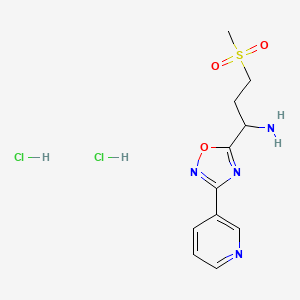 molecular formula C11H16Cl2N4O3S B6535760 3-methanesulfonyl-1-[3-(pyridin-3-yl)-1,2,4-oxadiazol-5-yl]propan-1-amine dihydrochloride CAS No. 1807979-89-0