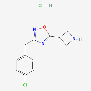 molecular formula C12H13Cl2N3O B6535764 5-(azetidin-3-yl)-3-[(4-chlorophenyl)methyl]-1,2,4-oxadiazole hydrochloride CAS No. 1807982-65-5