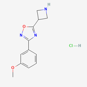 molecular formula C12H14ClN3O2 B6535765 5-(azetidin-3-yl)-3-(3-methoxyphenyl)-1,2,4-oxadiazole hydrochloride CAS No. 2034566-89-5