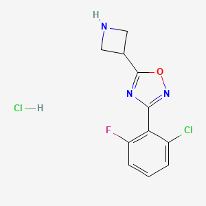 B6535768 5-(azetidin-3-yl)-3-(2-chloro-6-fluorophenyl)-1,2,4-oxadiazole hydrochloride CAS No. 1807988-26-6
