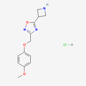 5-(azetidin-3-yl)-3-[(4-methoxyphenoxy)methyl]-1,2,4-oxadiazole hydrochloride